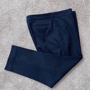 Anne Klein Dress 24" Ankle Pants Navy Blue Mid Rise Waffle Texture EUC Sz 8